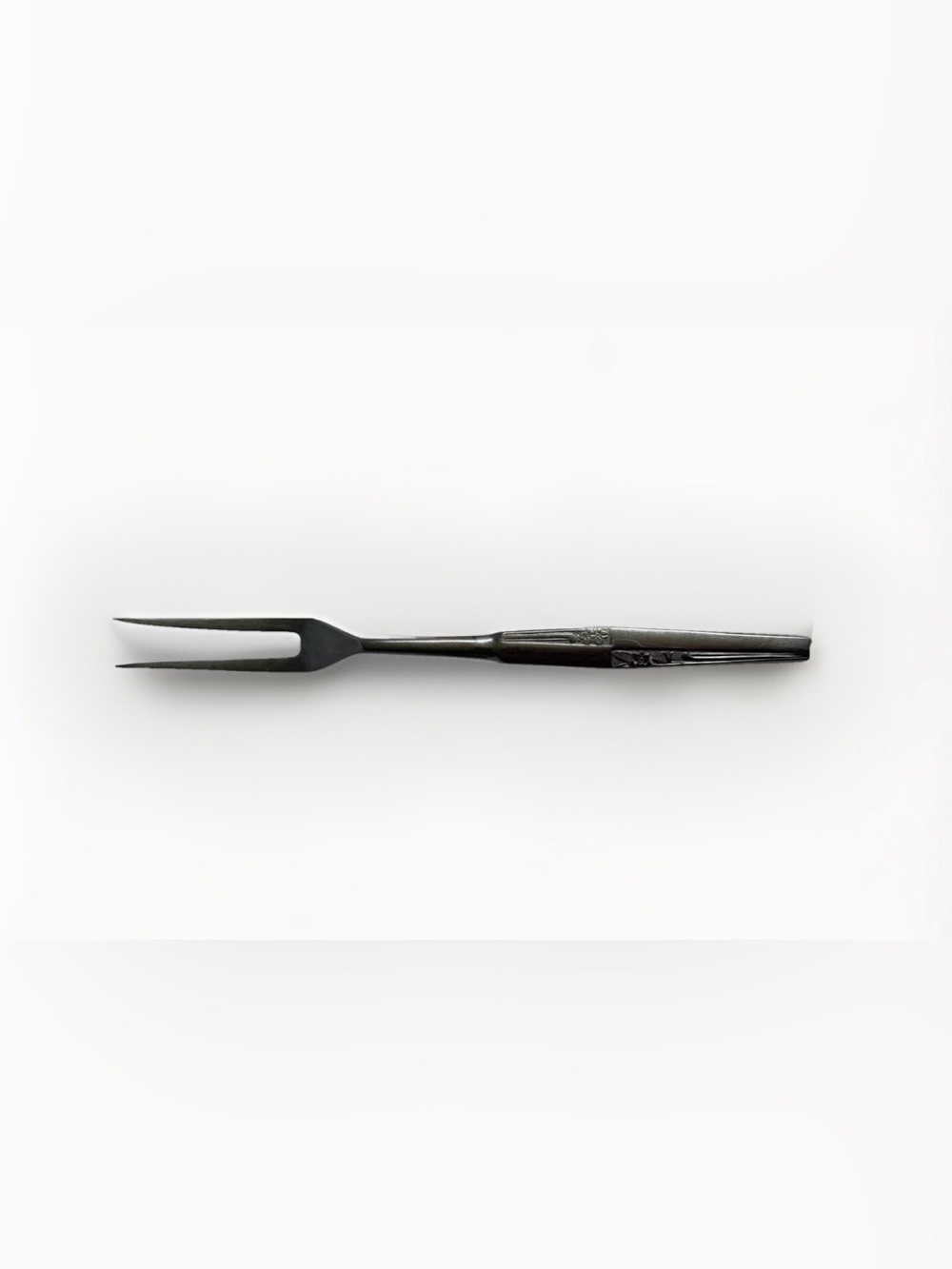 Vintage Amere Japan Stainless Steel Cold Meat Serving Fork AEF3 Floral Daffodil